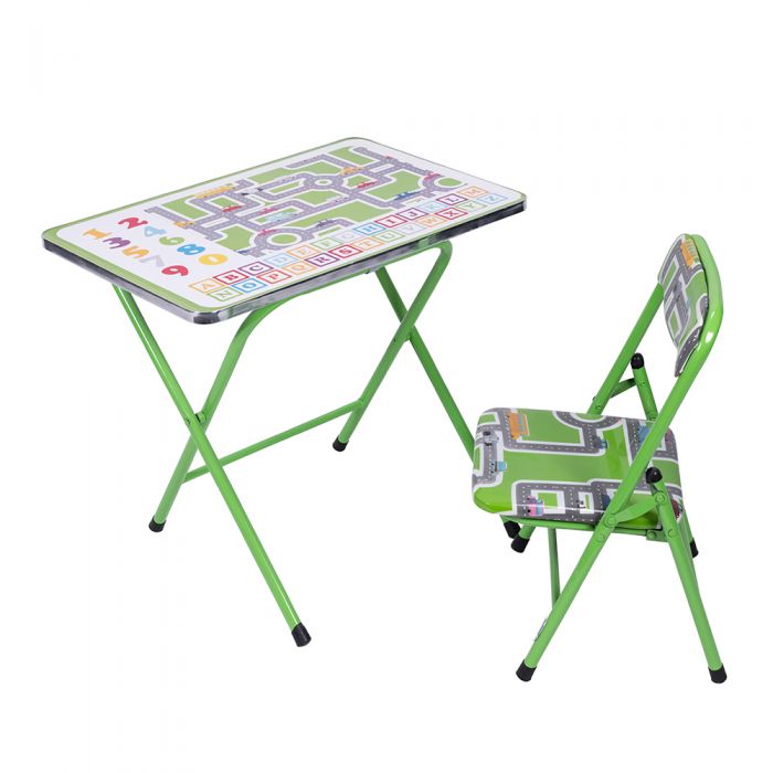 Tavolo e sedia per bambini struttura in acciaio richiudibile